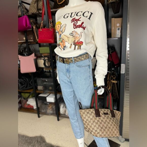 Gucci Sherry Line Monogram Gg Canvas Web Tote - Picture 14 of 14